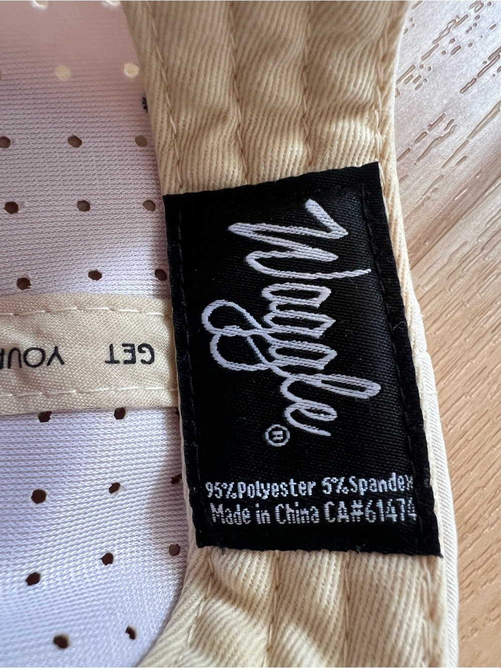 Waggle Buzzin' Golf Hat Cream Cap with Black Logo - Picture 5 of 5
